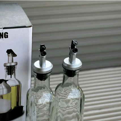 5 Piece Glass Oil Dispenser & Spice Jar Set with Anti-Dust Spout